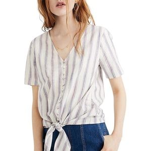 Madewell Tie-Front Button-Up
